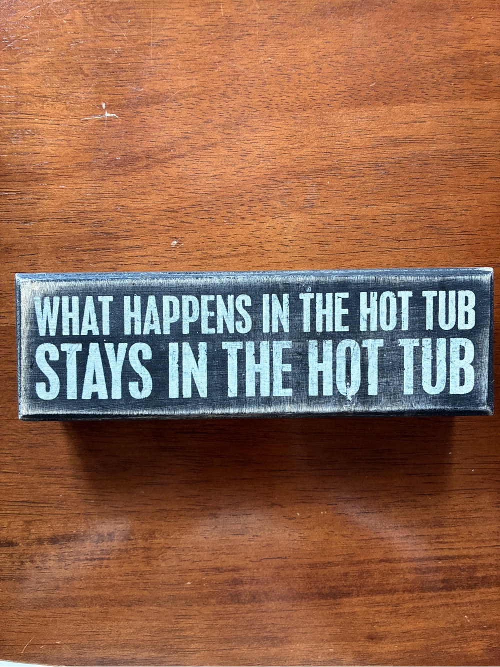 Decorative Hot Tub Sign - Black with White Text